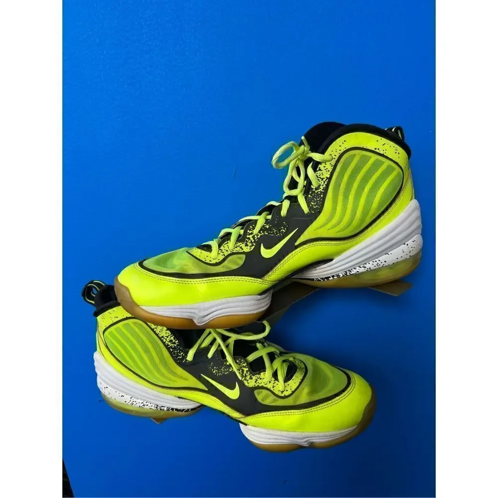 Nike Air Penny 5 V Mens Highlighter Volt Yellow Black White 628568-701 Size 12